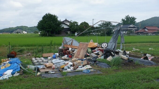 14日に発生の突風被害　気象台の現地調査で「風速35m/s」と推定　被害や痕跡は帯状に分布も「竜巻の可能性あるが特定に至らず」発達した積乱雲が通過中　広島・三次市|TBS NEWS DIG