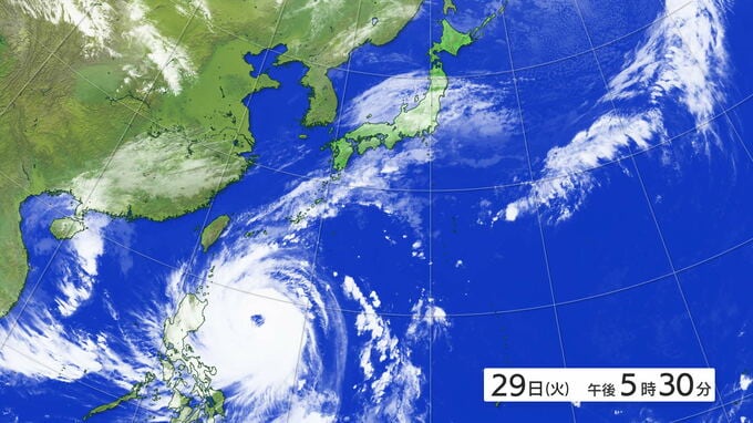 【全般台風情報】眼もくっきり台風21号(コンレイ)「3連休への影響は」非常に強い勢力で沖縄地方に接近し1日頃「進路を日本列島に変える」その後、温帯低気圧に変わり西日本~東日本で警報級の大雨のおそれ「通過後強い寒気が流入し北海道の平地で雪が降る予想」tbc気象台|TBS NEWS DIG