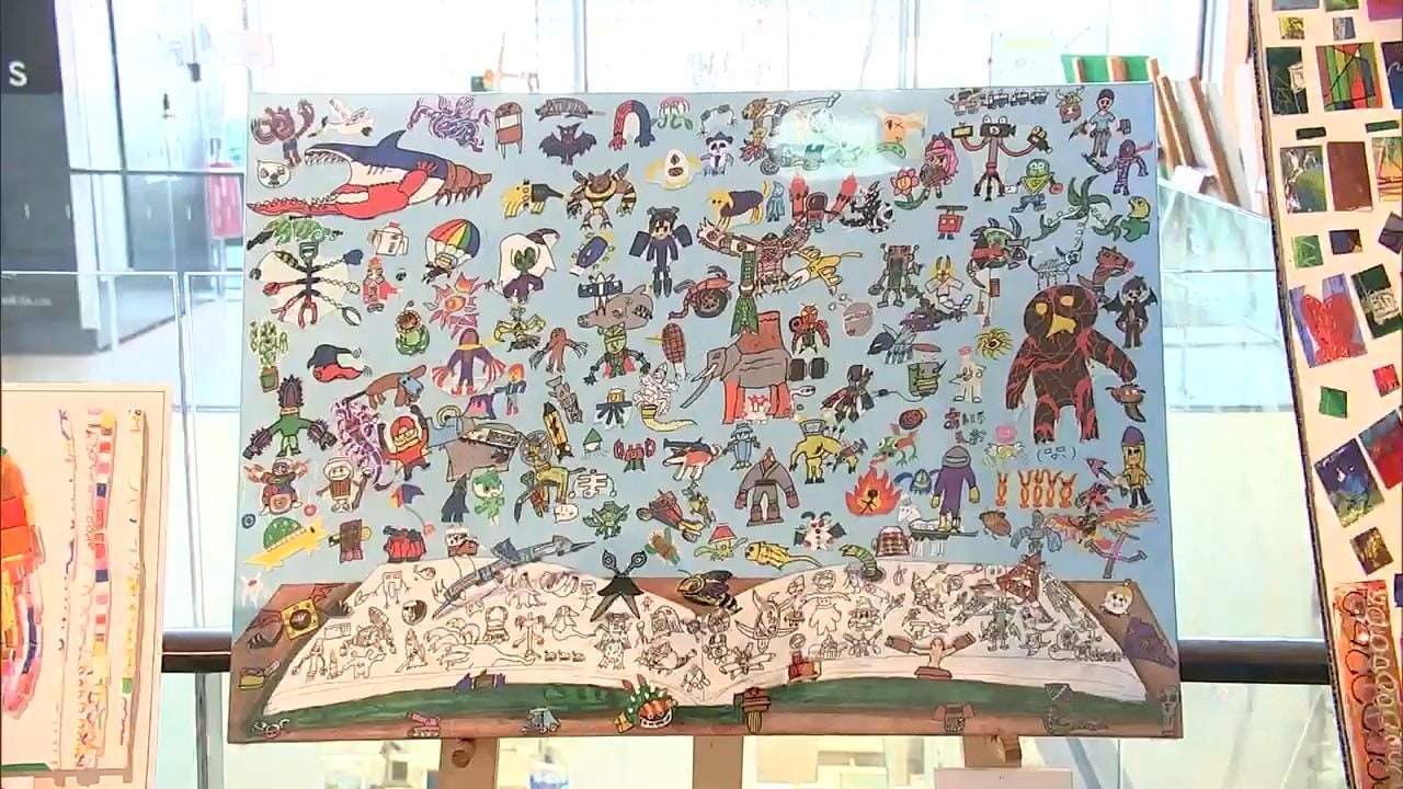 おかざきこうしろう　絵 支援学校に通う児童・生徒が手掛けた絵画約80点を展示 アート展