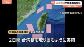 「厳重な警告だ」中国軍　台湾周辺で軍事演習開始　台湾総統府「安全と安定を破壊するもの」と非難|TBS NEWS DIG