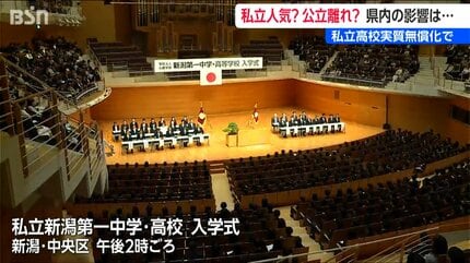 高校授業料“実質無償化” 私立は入学者増加傾向 一方、公立の志願倍率は