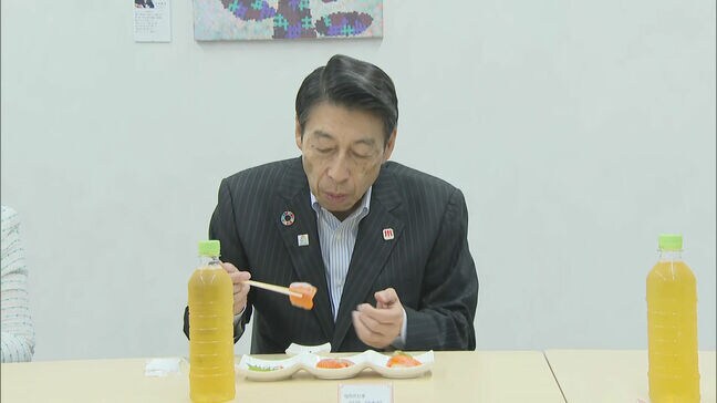服部知事が宗像市のサーモン陸上養殖場を視察　試食した感想は…|TBS NEWS DIG