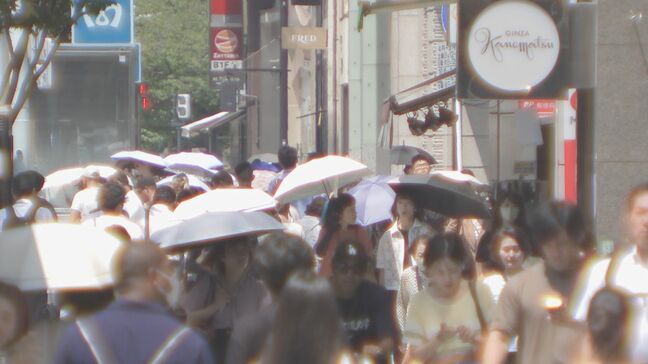 【速報】東京都心が猛暑日に　9日連続で2022年に並ぶ「最長記録」　年間日数も22日目で2023年に並ぶ「最多記録」|TBS NEWS DIG