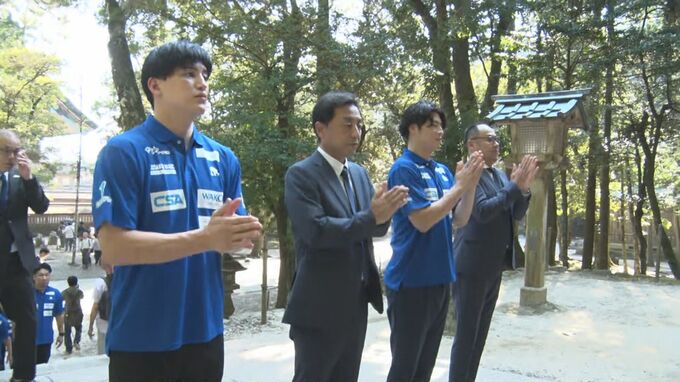 「HERE TO WIN　勝つためにここにいる。」島根スサノオマジック　出雲大社で必勝祈願「絶対優勝したい」　|　BSSニュース | BSS山陰放送