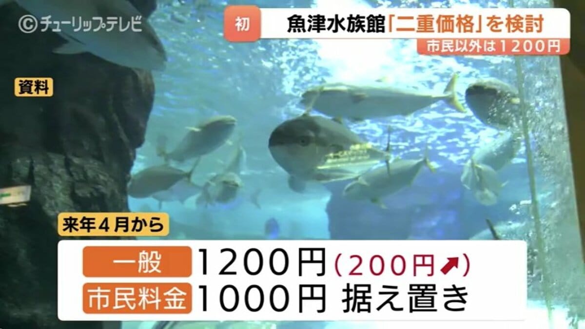 魚津水族館 来年4月から入館料値上げへ！県内初「二重価格」導入 市民