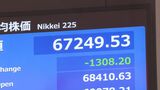 日経平均株価 一時1300円超下落 中東情勢の先行き不透明感が強まり 売り注文広がる|TBS NEWS DIG