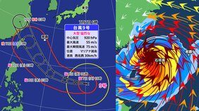 【台風情報】大型で猛烈な勢力の「台風9号」(バービー) 8日には最大瞬間風速80m/s・中心気圧910hPa予想 今後の進路・影響は?【気象庁・雨風の予想シミュレーション】|TBS NEWS DIG