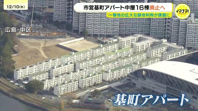 広島の戦後復興の象徴「基町アパート」中層16棟438戸を廃止へ 広島市中心部に広大な敷地 市議会では跡地活用についての質問も|TBS NEWS DIG