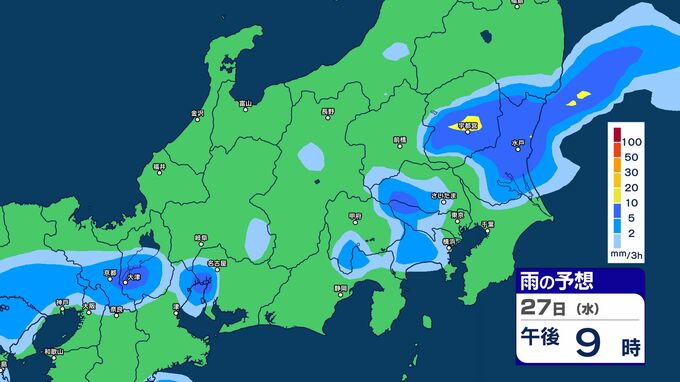 【大雨情報】関東甲信 “ゲリラ雷雨”に注意 27日昼過ぎから夜遅くにかけ 大気の状態が非常に不安定に【雨のシミュレーション画像掲載】関東北部100ミリ 関東南部・甲信50ミリ(~28日午前6時・多い所)気象庁|TBS NEWS DIG