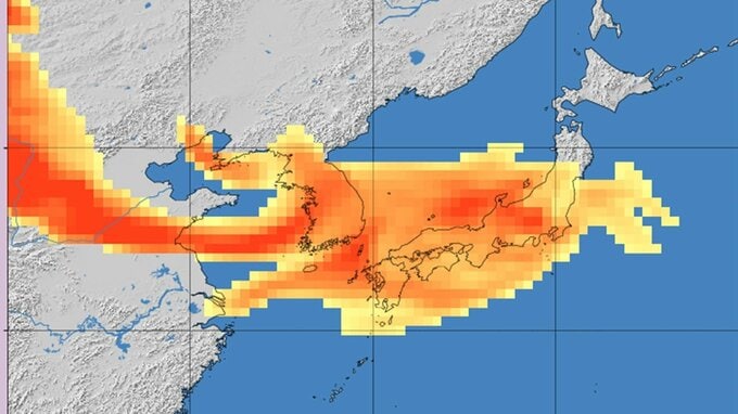 黄砂情報　２５日～２６日にかけて北日本から西日本の広い範囲で黄砂飛来　視界が１０キロメートル未満に　気象庁発表|TBS NEWS DIG