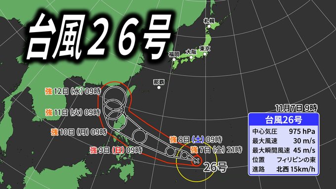 【台風26号】日本列島接近の可能性も　「非常に強い勢力」に発達する見込み　最大瞬間風速70メートル予想【最新台風情報・雨と風のシミュレーション】|TBS NEWS DIG