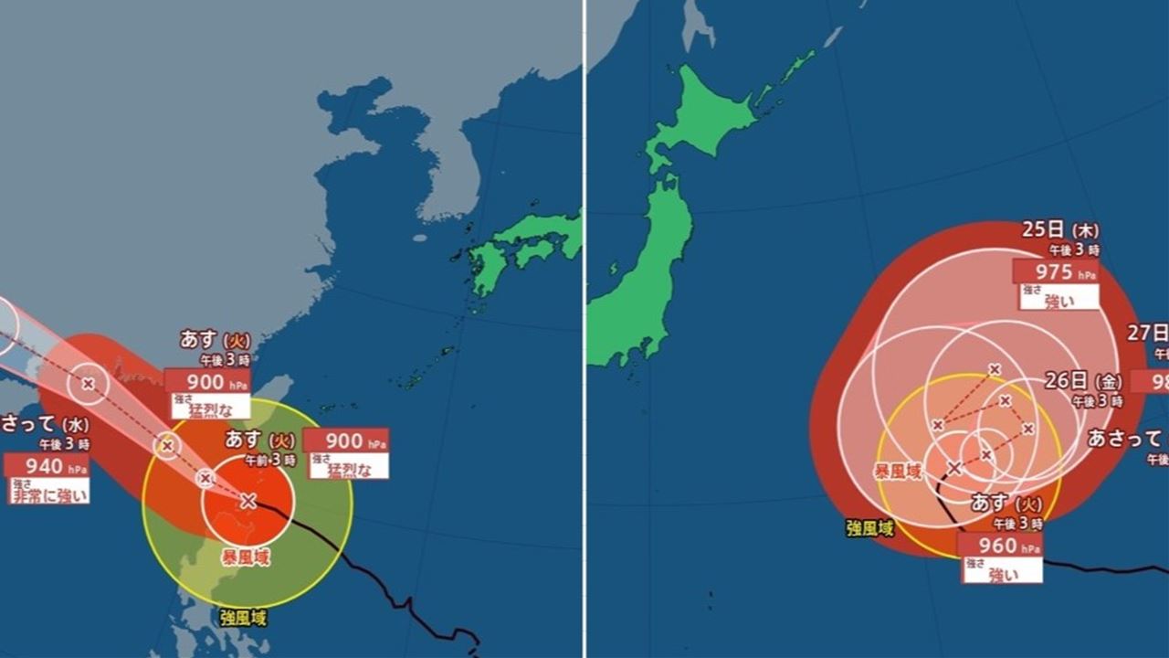 台風情報】大型で猛烈な台風18号 八重山地方の沿岸海域は23日