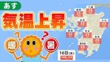 【南高北低の気圧配置 気温上昇】きょう25℃夏日予想〈福岡市・北九州市・鹿児島市・宮崎市 など〉15日(火)の肌寒さから汗ばむ陽気へ【各都市の予想最高気温&暖かい空気のシミュレーション】福岡・佐賀・長崎・大分・熊本・宮崎・鹿児島|TBS NEWS DIG
