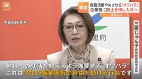 三原じゅん子大臣「学生の職業選択の自由を妨げる行為」 “オワハラ”“オヤカク”防止へ政府が経済団体などに要請へ|TBS NEWS DIG