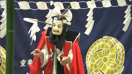 放送局のロビーで備中神楽 披露する場が減る神楽を街中で毎月鑑賞