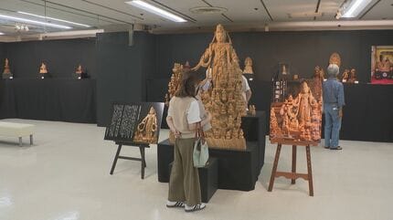 【東京都台東区引き取り限定】希少✨金江万年作　能楽西王母　木彫　骨董品 復興への静かな祈りを込めて」 大仏師・松本明慶工房彫刻展 | 石川県の