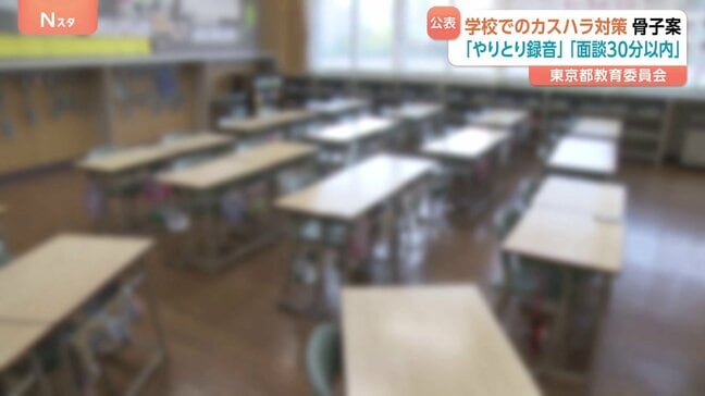 「保護者とのやりとり録音」「面談は原則30分」 学校のカスハラ対策 都が教職員向けのガイドライン骨子案を公表|TBS NEWS DIG