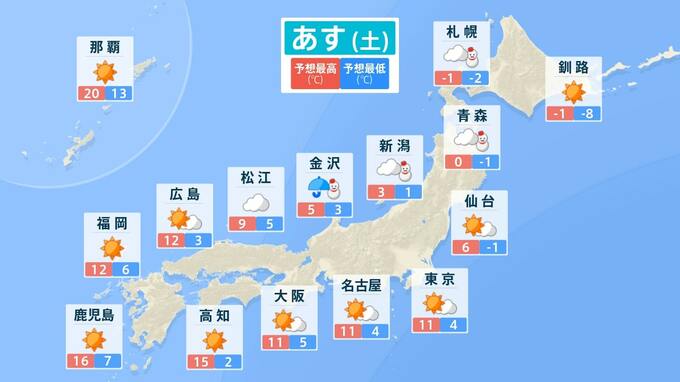 週末は大学入学共通テスト　13日（土）は関東北部・長野で大雪おそれ　交通への影響注意【12日午後1時現在】　|　福島のニュース│TUF