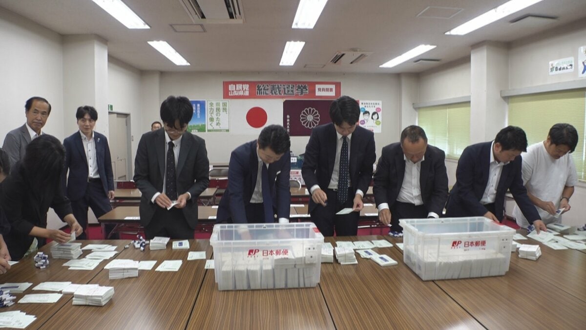 自民党総裁選　高市早苗前経済安保担当大臣を選出　山梨県内の党員票は、林芳正官房長官が最多