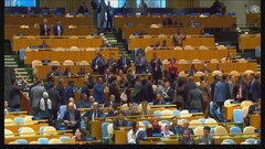 イスラエル首相が国連総会で演説　パレスチナに加え複数の国の代表部が退席 抗議の意を示す| TBS CROSS DIG with Bloomberg