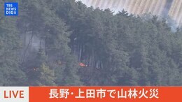 【空撮ライブ】長野・上田市で山林火災(2025年2月28日)|TBS NEWS DIG