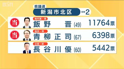 新潟県議会議員選挙 53議席のうち自民党が28議席獲得も県連幹部は落選
