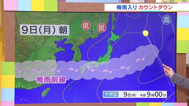 梅雨入り 関東甲信のタイミングは9日月曜日? 米津龍一気象予報士が解説|TBS NEWS DIG