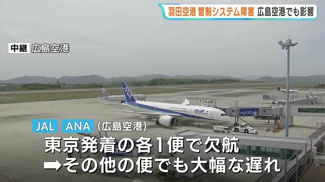 羽田空港の管制トラブル　広島空港にも影響　日本航空や全日空の一部の便に欠航|TBS NEWS DIG