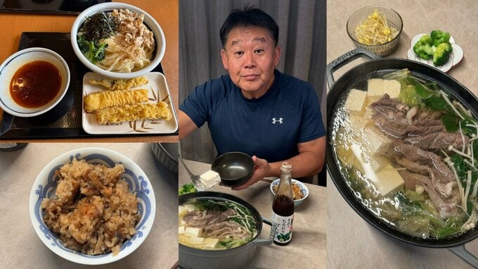 【 花田虎上 】　「旨辛豚つけ汁うどん」2玉をペロリ　 夕食は「ひろたのポン酢」で牛肉たっぷり湯豆腐堪能にファン「美味しそうお肉いっぱい」|TBS NEWS DIG