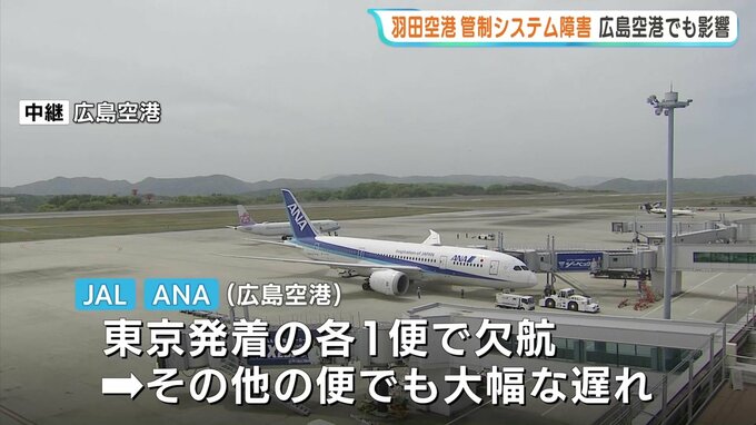 羽田空港の管制トラブル　広島空港にも影響　日本航空や全日空の一部の便に欠航　|　RCC NEWS | 広島ニュース | RCC中国放送