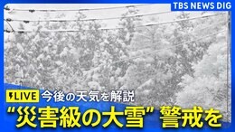 【災害級の大雪】雪はこの後どれくらい降る?天気解説ライブ 三連休は東京にも雪が降る可能性 各地のライブカメラも(2025年1月9日)|TBS NEWS DIG