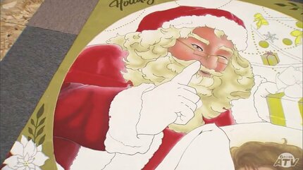 ねぷた絵 シーツが生まれ変わり「ねぷた絵」に！繊維の再生紙を使った作品を
