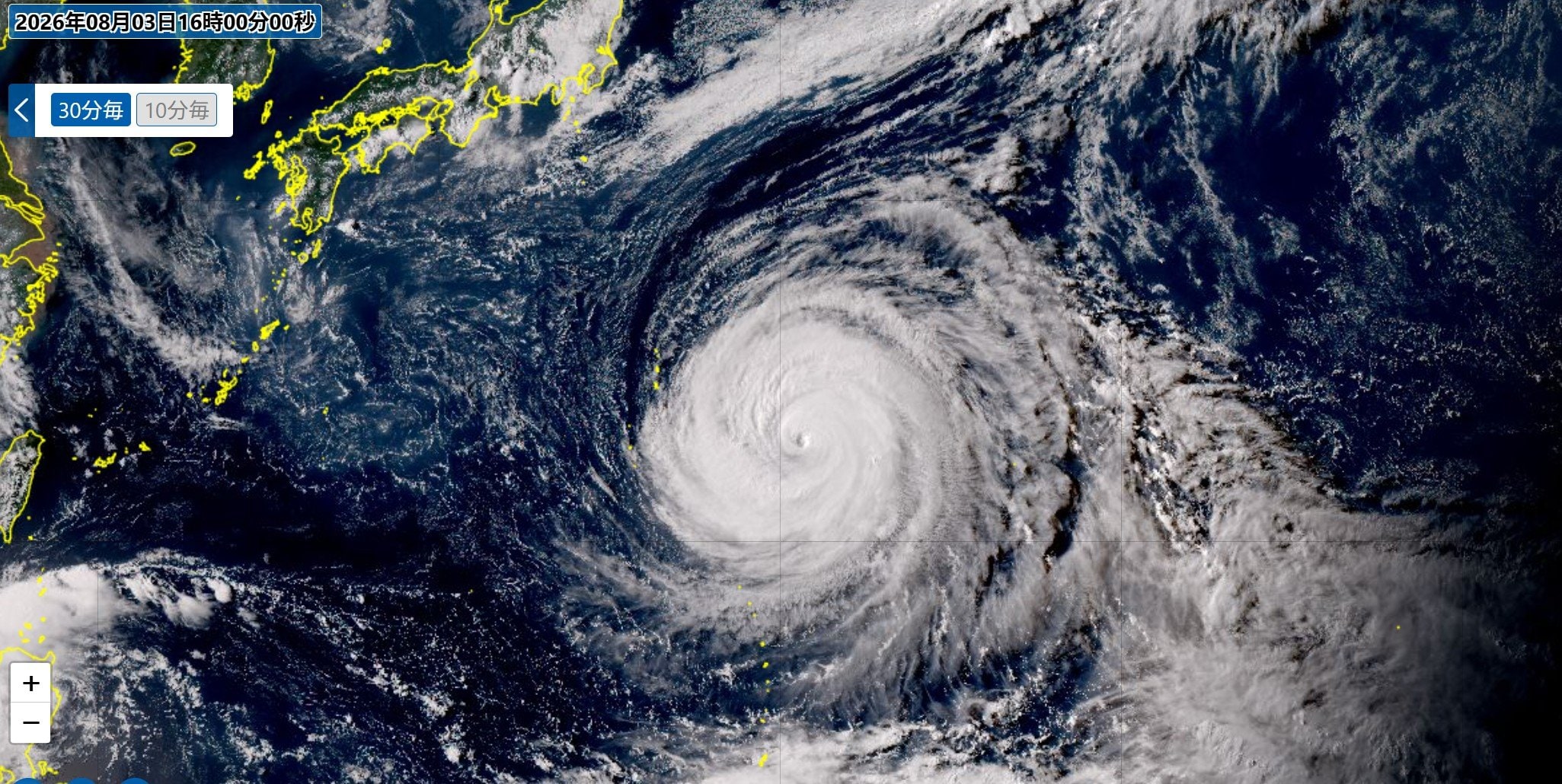 台風情報】大型で非常に強い台風13号（ドルフィン）945hPaで西に進む…4