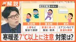 暑かったり寒かったり… 寒暖差に注意! 体が影響を受けやすくなる目安は「寒暖差7度以上」【Nスタ解説】|TBS NEWS DIG