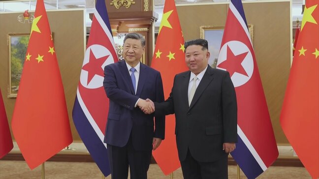 中国の習主席と北朝鮮の金総書記が祝電を交換　両国の結束を誇示　「中朝友好協力相互援助条約」締結から65年|TBS NEWS DIG