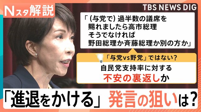 高市総理「進退をかける」発言　自民党支持率への“不安の裏返し”か？政治とカネの決着は【Nスタ解説】|TBS NEWS DIG
