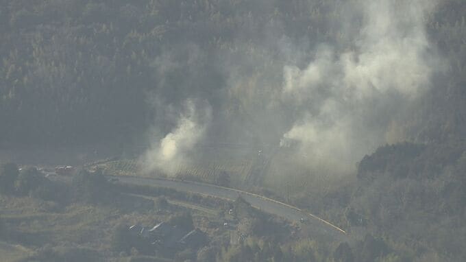 「山に火が入っている」　消火活動中　山口・岩国|TBS NEWS DIG