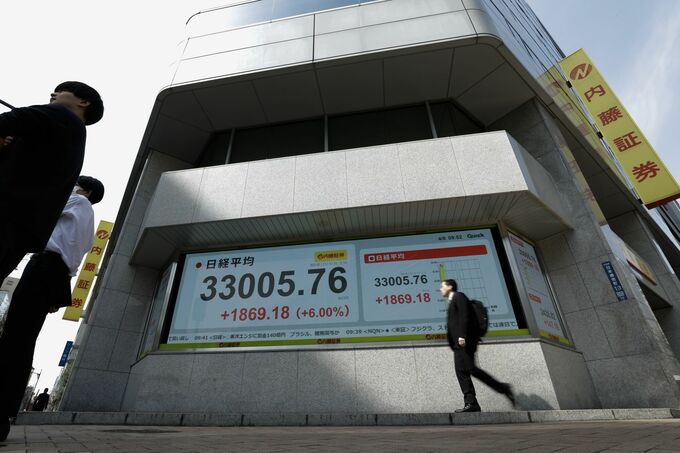 【日本市況】日経平均一時2100円高､関税交渉に期待－債券は大幅下落