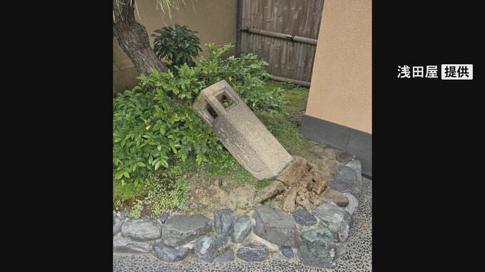 何者かが老舗料亭の灯籠や壁などを破壊 警察は被害届を受け捜査進める 石川・金沢市|TBS NEWS DIG
