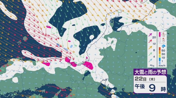 【大雪情報】22日(木)は“JPCZ”による雪雲が東海道新幹線が通る「関ケ原」など東海地方にも 名古屋でも雪が降る天気に 雪と風シミュレーション|TBS NEWS DIG
