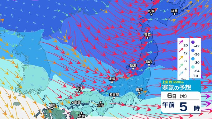 【気象情報 5日午前7時半】居座る “嵐の使者” …北陸は6日昼前にかけて大雪による交通障害、吹雪、落雷や竜巻など激しい突風に注意・警戒【大雪と雨と風のシミュレーション】8日頃にかけて強い冬型の気圧配置続く　|　富山のニュース｜天気・防災｜チューリップテレビ