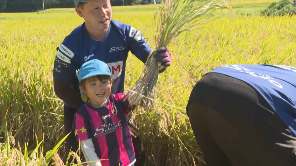園児が自分で植えた稲を収穫　精米まで体験「おにぎりにして食べたい」