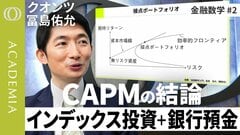 【S&P500やオールカントリーの基になった投資理論CAPM（資本資産価格モデル）】クオンツ・冨島佑允／世界中の投資家が判断基準にするCAPMの結論「インデックス投資+銀行預金」【ACADEMIA】| TBS CROSS DIG with Bloomberg