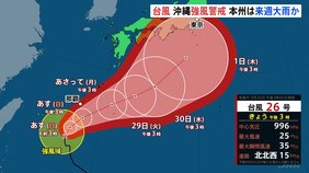 台風26号 発達しながら北上 あす(27日)以降沖縄本島では強風・高波などに 注意・警戒が必要|TBS NEWS DIG