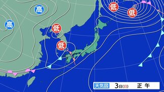 【気象情報】前線が3日夜にかけ通過へ　落雷や竜巻、急な強い雨に注意　九州南部【雨と風のシミュレーション】　|　富山のニュース｜天気・防災｜チューリップテレビ