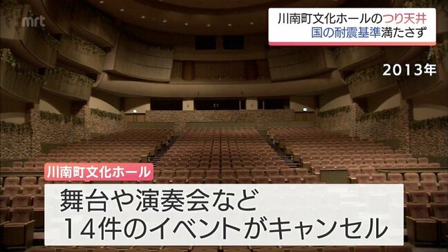 吊り天井に崩落の危険性　川南町文化ホール　ホールと舞台の利用停止　予定の公演など14件が中止に　|TBS NEWS DIG