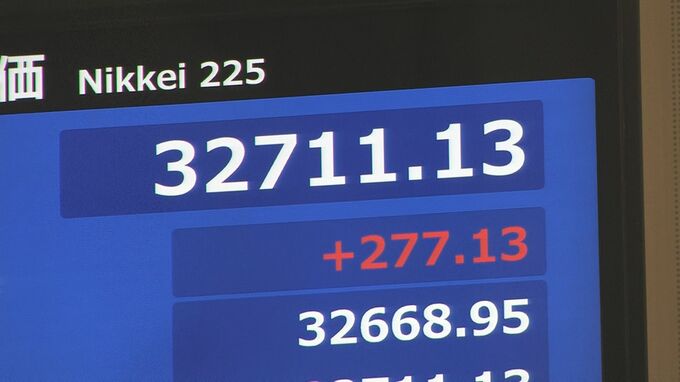 【速報】日経平均株価　取引時間中の“バブル後最高値”を再び更新　一時3万2700円台に 