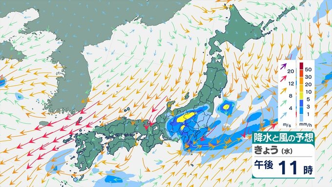 【関東甲信】警報級の期間や地域が拡大する可能性も　10日明け方にかけ、雷を伴った激しい雨や非常に激しい雨の降る所が　【雨と風のシミュレーション・発雷確率】　|　山梨のニュース | ＵＴＹテレビ山梨