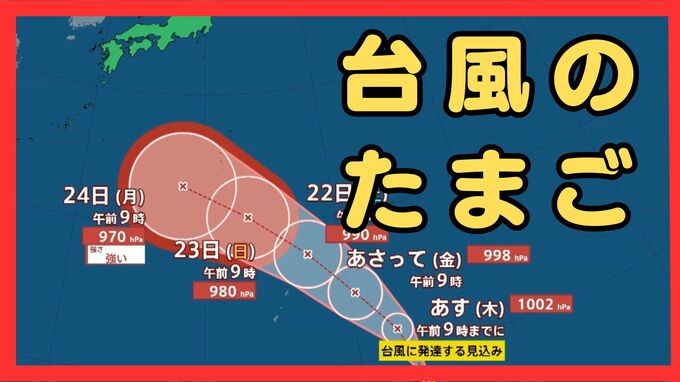 【台風発生へ】新たな「台風のたまご」=熱帯低気圧a 20日までに台風に発達し小笠原近海へ北上か　今後の進路と影響は【最新進路シミュレーション】　|　MBSニュース | 関西の最新ニュースを分かりやすく。