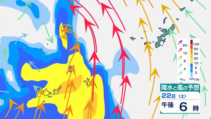 【大雨情報】先島諸島　“警報級”大雨おそれ　1時間に最大50mm“非常に激しい雨”のところも　熱帯低気圧の影響【雨と風のシミュレーション】　|　富山のニュース｜天気・防災｜チューリップテレビ